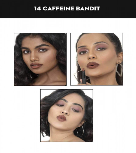 SUGAR Cosmetics Matte Attack Transferproof Lipstick 14 Caffeine Bandit (Chocolate Brown) 2 gm