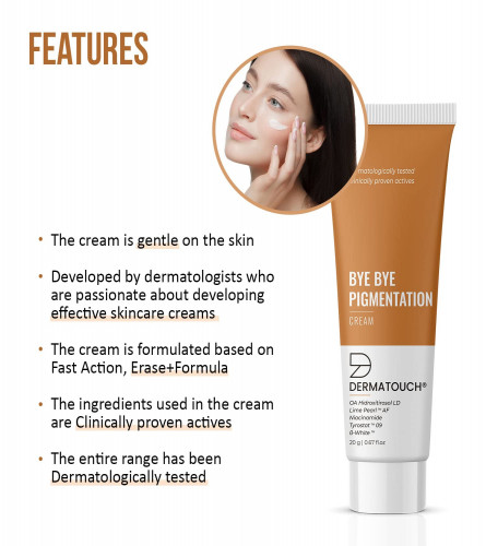 DERMATOUCH Bye Bye Pigmentation Cream for Women/Men 20 gm (Pack of 2)