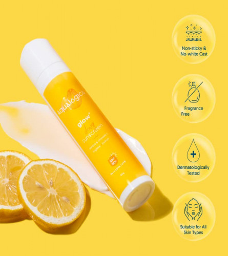 Aqualogica Glow+ Dewy Sunscreen with SPF 50 PA+++ for UVA/B & Blue Light Protection