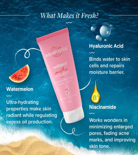 Aqualogica Radiance+ Smoothie Face Wash with Watermelon & Niacinamide