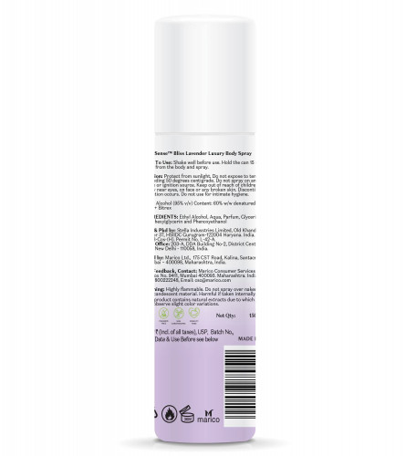 PureSense Body Spray Bliss Lavender Luxury No Gas Deodorant for Women | 150 ml