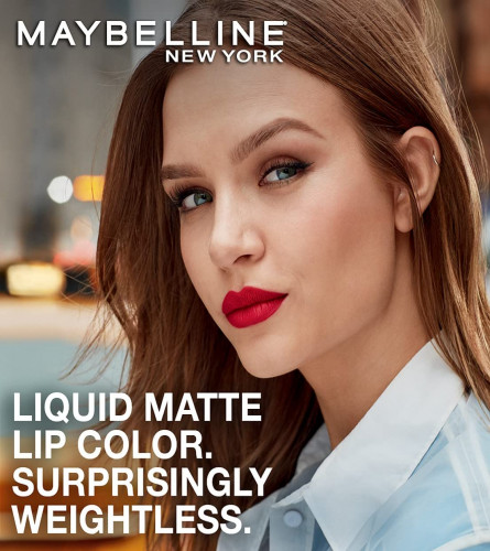 Maybelline New York Lipstick, Matte Finish 03 Flush It Red 7 ml ( Pack of 2)