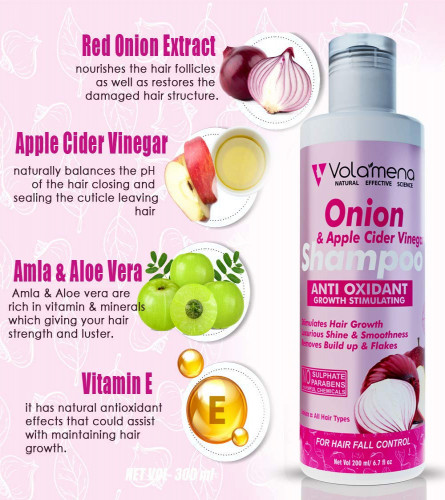 VOLAMENA WITH DEVICE Onion Apple Cider Vinegar Shampoo 200 ml