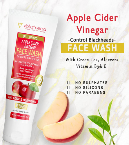 VOLAMENA Apple Cider Vinegar Face wash 100 ml (Pack of 2)