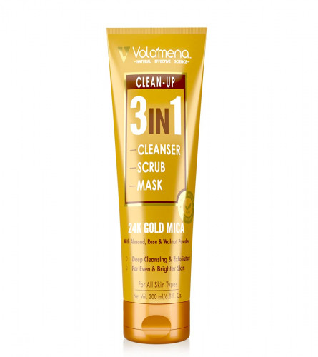 VOLAMENA 3 in 1 Cleanup Cleanser Mask & Scrub 200 ml