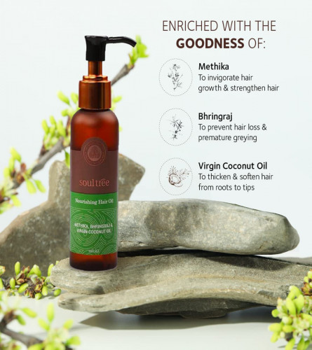 SoulTree Nourishing Hair Oil with Methika, Bhringraj & Virgin Coconut Hair Oil
