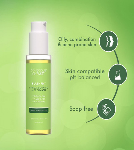 Conscious Chemist Salicylic Acid Face Wash For Oily Acne Prone Skin Glycolic Acid