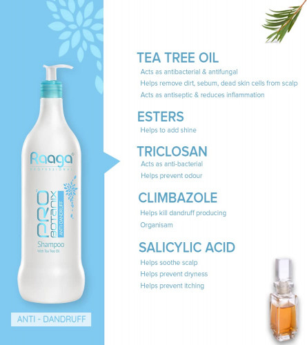 Raaga Professional Pro Botanix Anti-Dandruff Shampoo, With Tea Tree Oil
