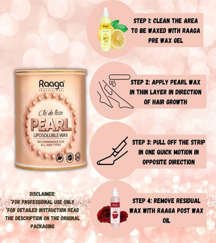 Raaga Professional Liposoluble Body Wax for Smooth Hair Removal, Pearl, For all Skin Types