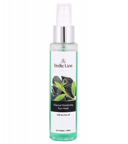 Vedicline Charcoal Disinfecting Face Wash Reduce Acne, Excess Oil & Impurities