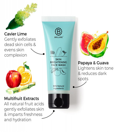 Brillare Skin Brightening/Lightening Face Wash, Enriched With Lime Cavier, Papay