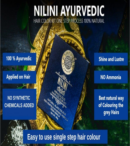 Shesha Ayurveda Nilini Hair Colour - 100% Ayurvedic, ZERO Chemicals, Natural Black Colour