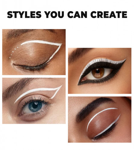 INCOLOR Maxi Pen Eyeliner for Women White 2 gm (Pack of 2)