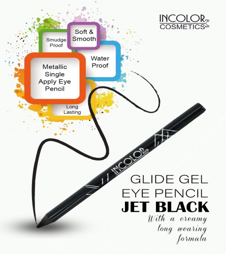 INCOLOR Glide Gel Eye Kajal For Girl and Women 1.2 g (Pack of 2)