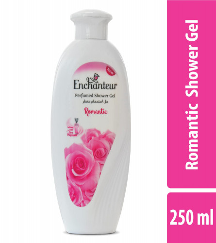Enchanteur Romantic Perfumed Shower Gel (Body Wash) 250 ml with Roses & Jasmine Extracts