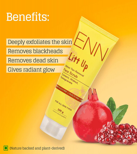 ENN Litt Up Ubtan Skin Brightening Face Scrub | Fights Wrinkles | Dark Spots And Acne
