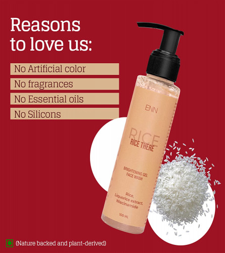ENN Rice There- Brightening Gel Face Wash| Targets Dark Spots And Blemishes| Refreshes Skin
