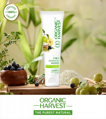 Organic Harvest 3-in-1 Advanced Face Wash: Kakadu Plum, Acai Berry & Rice Water