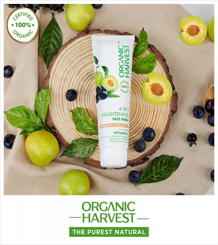 Organic Harvest 6-in-1 Brightening Face Wash For Women Daily Use