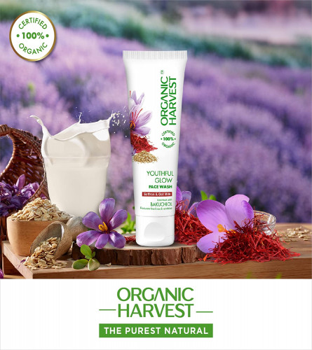 Organic Harvest Youthful Glow Face Wash: Saffron & Oat Milk