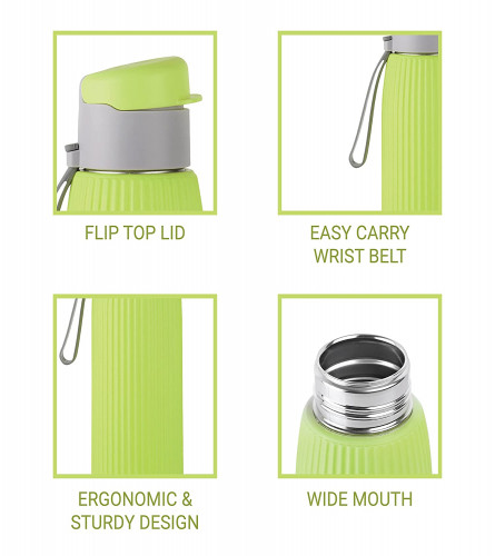 Cello Puro Steel-X Volvo Water Bottle 600 ml, Green
