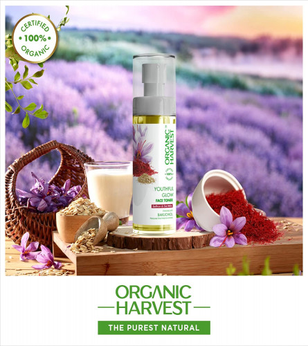 Organic Harvest Youthful Glow Face Toner: Saffron & Oat Milk