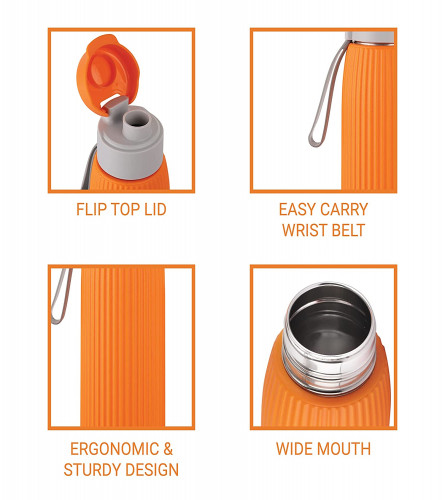 Cello Puro Steel-X Volvo Water Bottle 600 ml - Orange