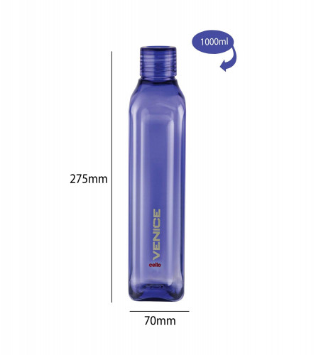Cello Venice Exclusive Edition Plastic Water Bottle Set 1 Litre, Set of 4, Purple (Fs)