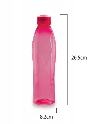 Cello Texas Plastic Pet Bottle 1 Litre, Set of 6, Pink (Fs)