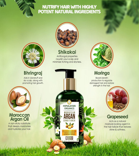 Himalayan Organics Moroccan Argan Oil Conditioner With Extracts Of Moringa & Bhringraj