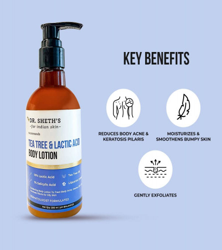 Dr. Sheth'S Tea Tree & Lactic Acid Body Lotion With 1% Salicylic Acid