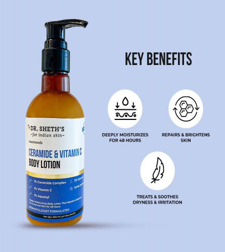 Dr. Sheth'S Ceramide & Vitamin C Moisturizing Body Lotion That Repairs & Brightens Skin