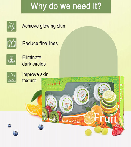 Aryanveda Fruit Facial Kit for Glowing Skin | Detan, Anti-Blemish, & Reduce Dark Circles