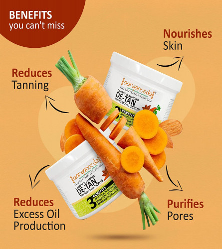 Aryanveda Detan Face Scrub with Milk Proteins and AHA | No Paraben | No Sulphate