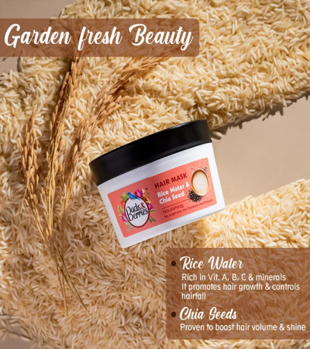 Buds & Berries Nourishing Hair Mask with Rice Water and Chia Seeds |120 Hours Conditioning