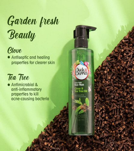 Buds & Berries Acne Fight Clove and Tea Tree Oil Face Wash | Clears Blemishes