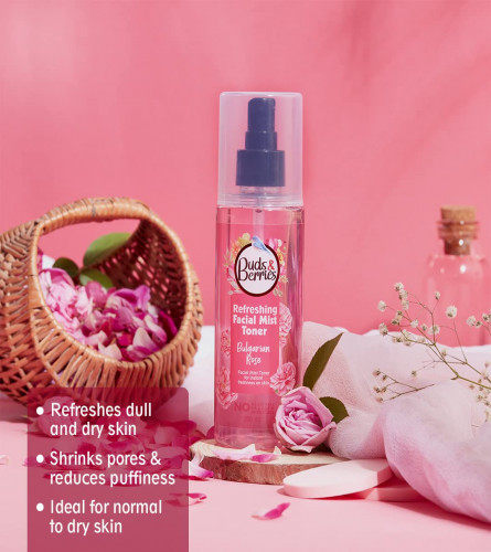 Buds & Berries Refreshing Bulgarian Rose Facial Mist Toner | Normal to Dull Skin