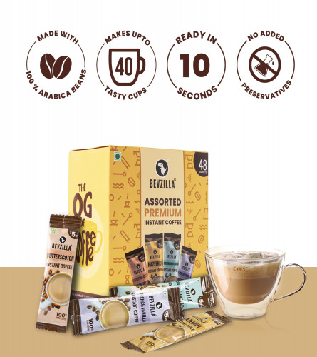 Bevzilla Instant Coffee Powder - 48 Sachets