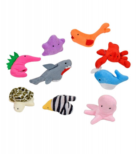 Ultra Plush Soft Toy Marine Sea Animal Finger Puppets - Set of 10