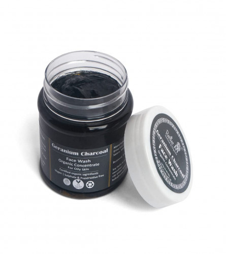 Rustic Art Geranium Charcoal Face Wash Concentrate 125g For Oily to Normal Skin