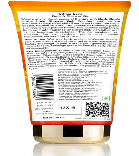 Body Cupid Citrus Love Shower Gel - No Sulphate, No Paraben