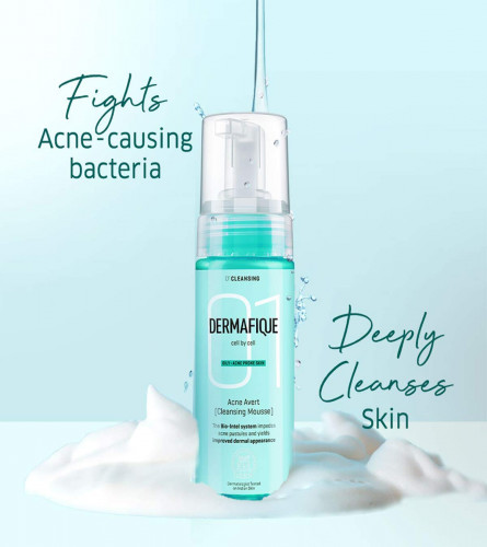 Dermafique Acne Avert Cleansing Mousse Foaming Face Wash 150 ml