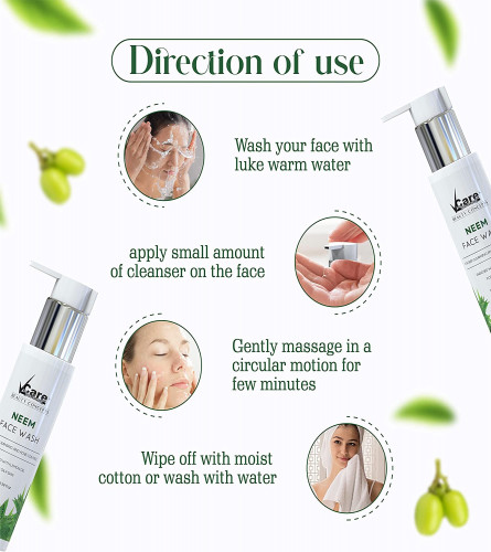 VCare Neem Purifying Face Wash 100 ml (Pack of 2)
