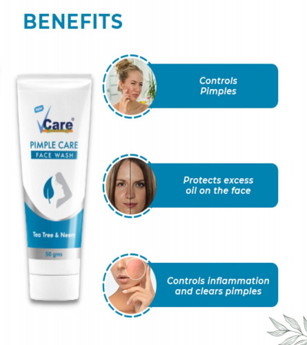 VCare Pimple Care Face Wash 50 gm (Pack of 2)