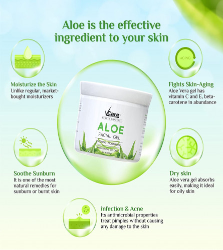 VCare Aloe Vera Facial Massage Gel for Face 300 g