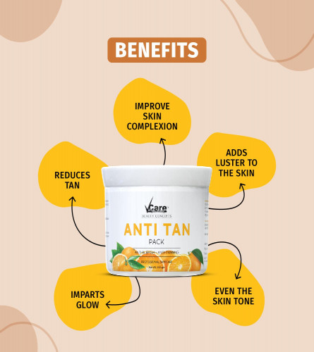 Vcare Orange Anti Tan Powder For Tan Removal Face Pack 300g
