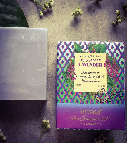Nyassa Luxurious Kashmir Lavender Handmade natural bathing soap with Lavender essential Oil|