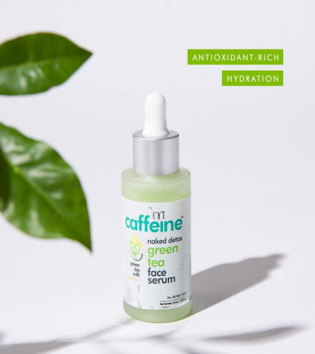 mCaffeine Green Tea Hydrating Face Serum for Glowing Skin with Vitamin C & Hyaluronic Acid