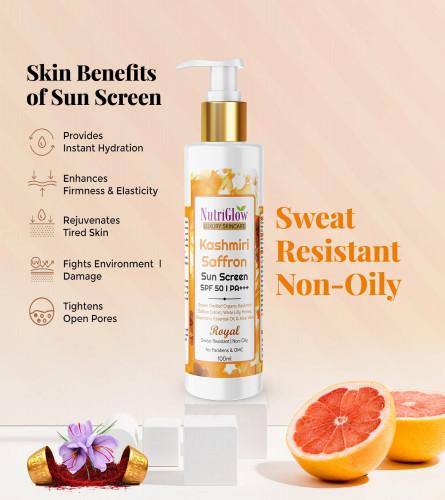 NUTRIGLOW Kashmiri Saffron Sunscreen Serum 100 ml (Pack of 2)