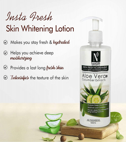 NutriGlow NATURAL'S Insta Fresh Nourishment Skin Whitening Body Lotion 500 ml